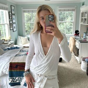 Nasty Gal white wrap top